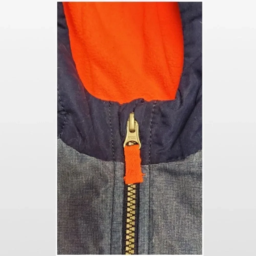 Kid Boy Blue & Orange Hooded Outerwear Coat